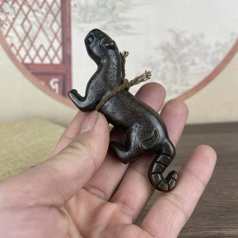 Antique Miscellaneous Tiger Pattern Tiger Talisman Ornament Craft Tiger Talisman Military Talisman Token Handheld Piece